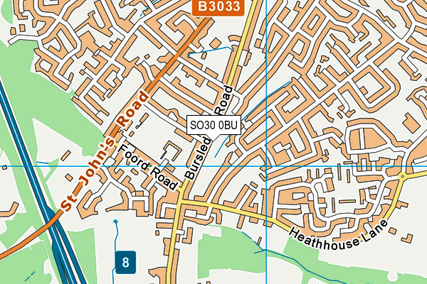 SO30 0BU map - OS VectorMap District (Ordnance Survey)