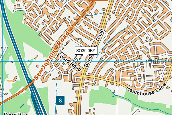 SO30 0BY map - OS VectorMap District (Ordnance Survey)