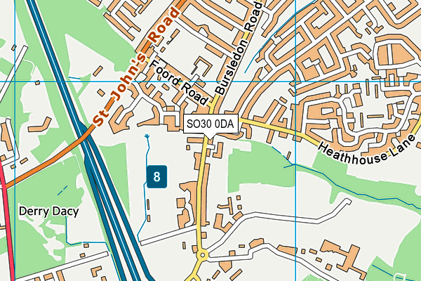 SO30 0DA map - OS VectorMap District (Ordnance Survey)