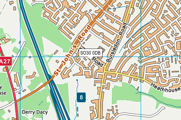 SO30 0DB map - OS VectorMap District (Ordnance Survey)