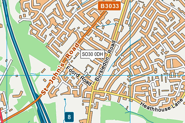 SO30 0DH map - OS VectorMap District (Ordnance Survey)