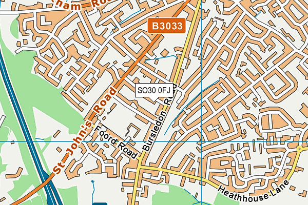 SO30 0FJ map - OS VectorMap District (Ordnance Survey)