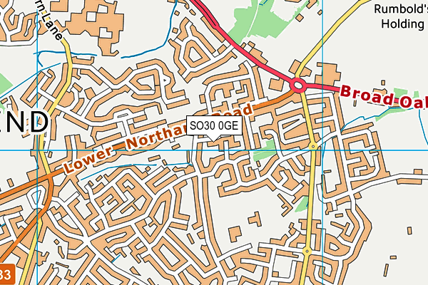 SO30 0GE map - OS VectorMap District (Ordnance Survey)