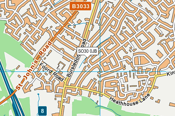 SO30 0JB map - OS VectorMap District (Ordnance Survey)