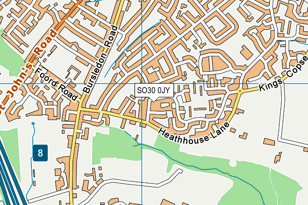 SO30 0JY map - OS VectorMap District (Ordnance Survey)