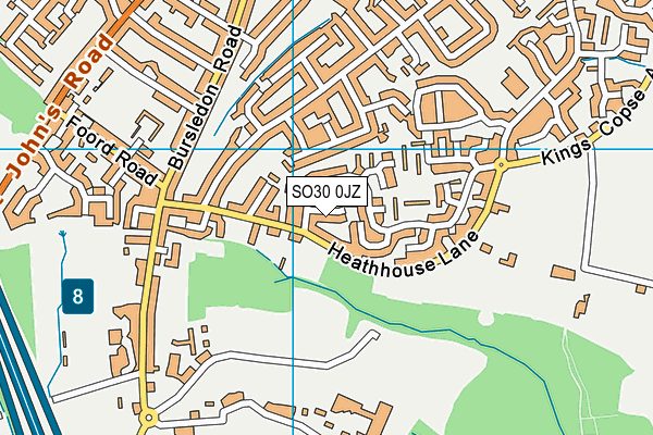 SO30 0JZ map - OS VectorMap District (Ordnance Survey)
