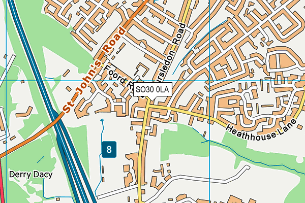 SO30 0LA map - OS VectorMap District (Ordnance Survey)