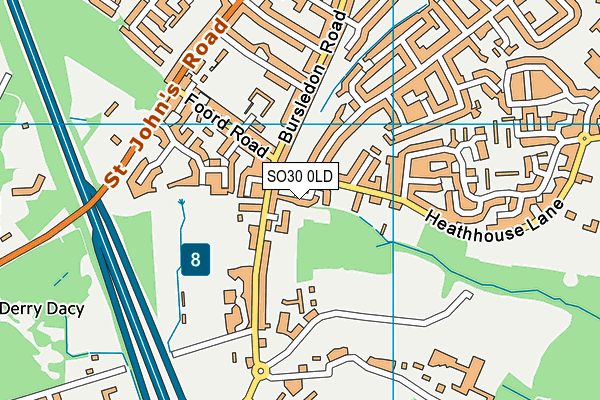 SO30 0LD map - OS VectorMap District (Ordnance Survey)