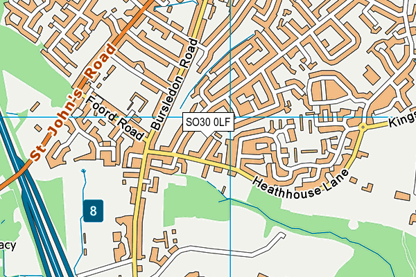 SO30 0LF map - OS VectorMap District (Ordnance Survey)