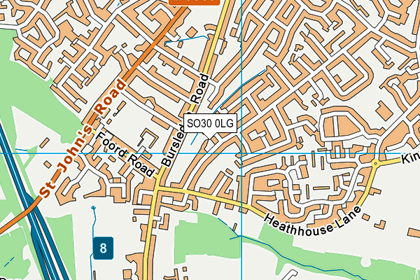 SO30 0LG map - OS VectorMap District (Ordnance Survey)