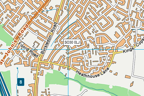 SO30 0LJ map - OS VectorMap District (Ordnance Survey)