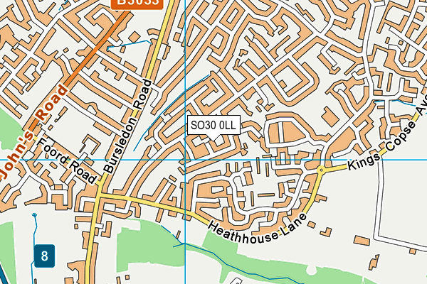 SO30 0LL map - OS VectorMap District (Ordnance Survey)