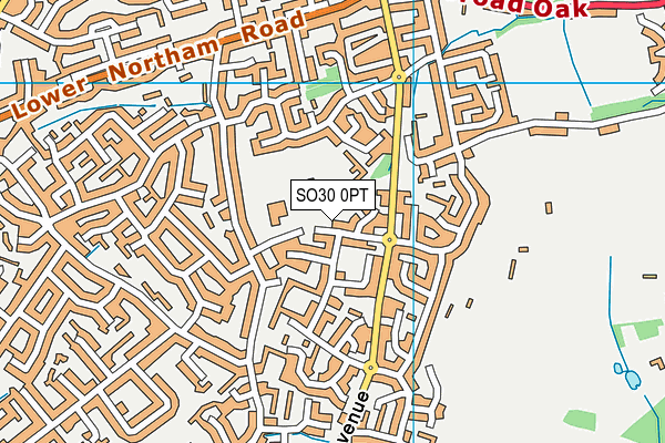 SO30 0PT map - OS VectorMap District (Ordnance Survey)