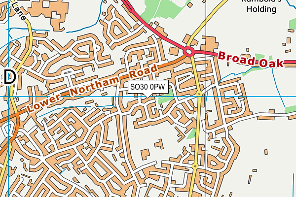 SO30 0PW map - OS VectorMap District (Ordnance Survey)