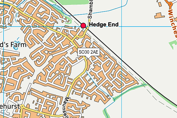 SO30 2AE map - OS VectorMap District (Ordnance Survey)