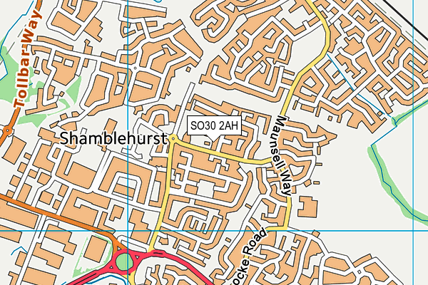 SO30 2AH map - OS VectorMap District (Ordnance Survey)