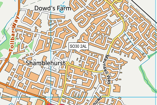 SO30 2AL map - OS VectorMap District (Ordnance Survey)