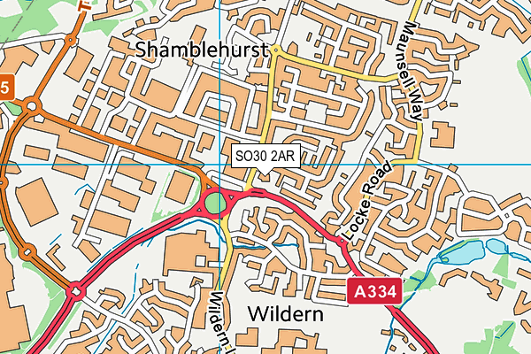 SO30 2AR map - OS VectorMap District (Ordnance Survey)