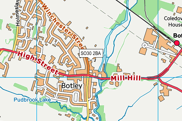 SO30 2BA map - OS VectorMap District (Ordnance Survey)