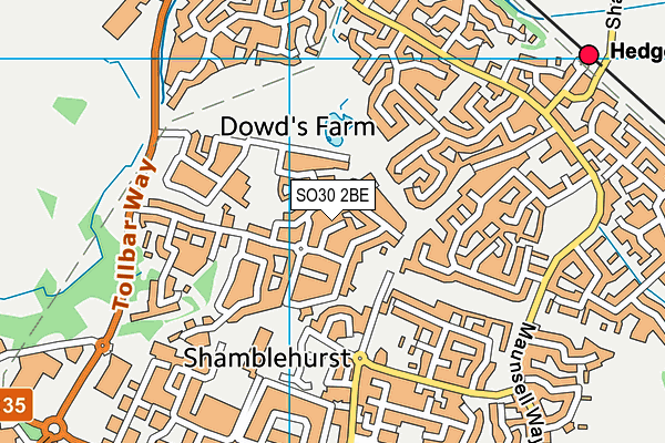 SO30 2BE map - OS VectorMap District (Ordnance Survey)