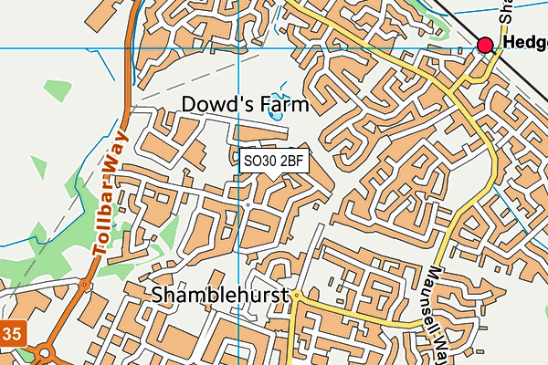 SO30 2BF map - OS VectorMap District (Ordnance Survey)