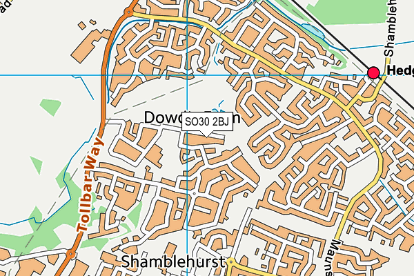 SO30 2BJ map - OS VectorMap District (Ordnance Survey)