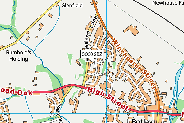 SO30 2BZ map - OS VectorMap District (Ordnance Survey)