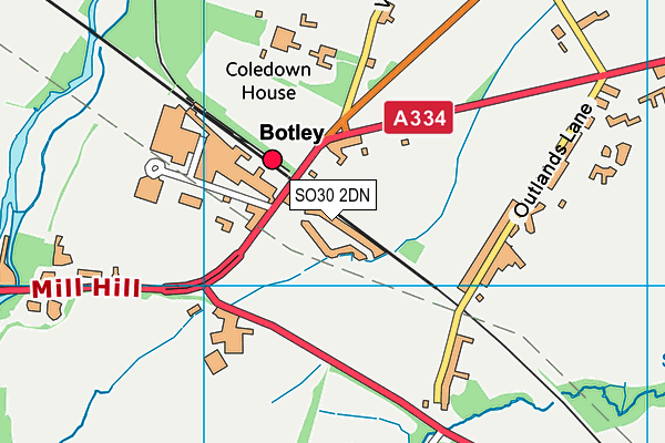 Map of THE RAILWAY INN BOTLEY LTD at district scale