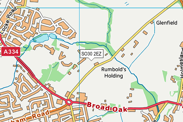 Woodhouse Lane Playing Field map (SO30 2EZ) - OS VectorMap District (Ordnance Survey)