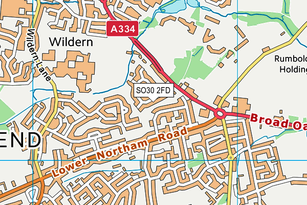 SO30 2FD map - OS VectorMap District (Ordnance Survey)