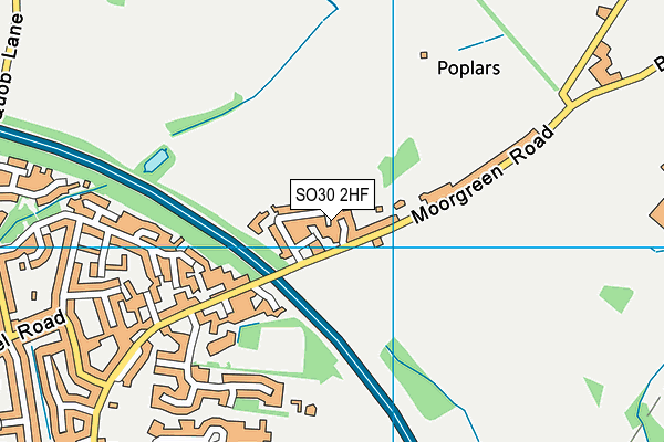 SO30 2HF map - OS VectorMap District (Ordnance Survey)