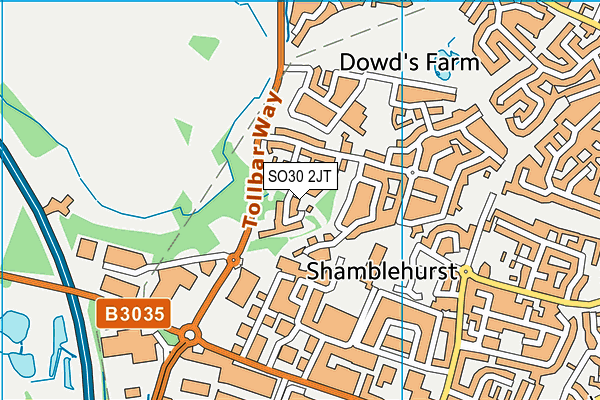 SO30 2JT map - OS VectorMap District (Ordnance Survey)