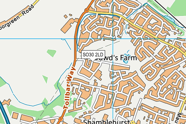 SO30 2LD map - OS VectorMap District (Ordnance Survey)