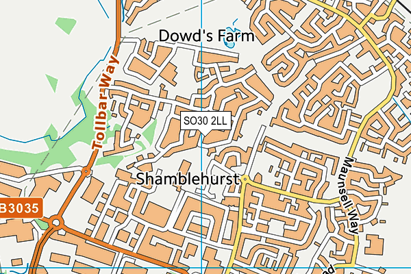 SO30 2LL map - OS VectorMap District (Ordnance Survey)