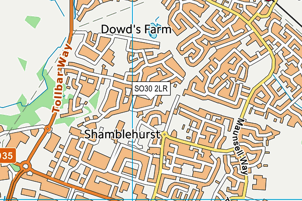 SO30 2LR map - OS VectorMap District (Ordnance Survey)