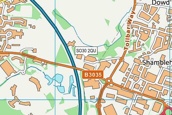 SO30 2QU map - OS VectorMap District (Ordnance Survey)