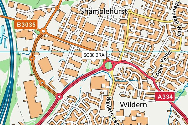 SO30 2RA map - OS VectorMap District (Ordnance Survey)