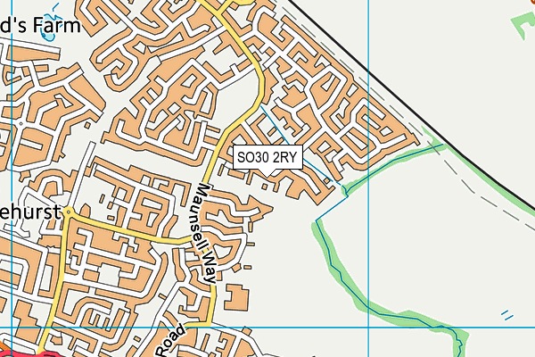 SO30 2RY map - OS VectorMap District (Ordnance Survey)