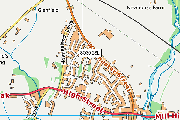 SO30 2SL map - OS VectorMap District (Ordnance Survey)