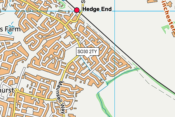 SO30 2TY map - OS VectorMap District (Ordnance Survey)