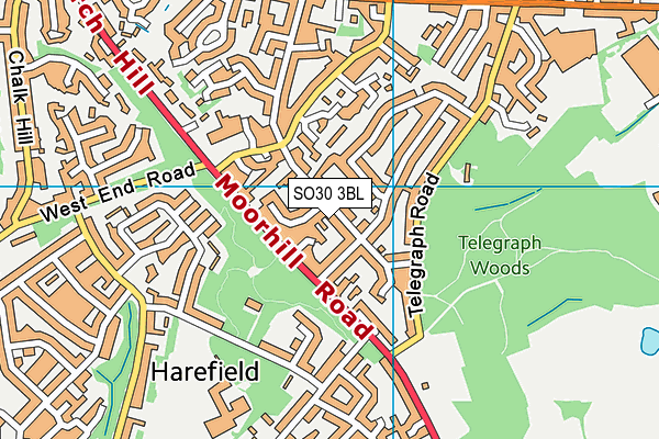 SO30 3BL map - OS VectorMap District (Ordnance Survey)