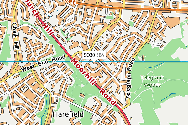 SO30 3BN map - OS VectorMap District (Ordnance Survey)