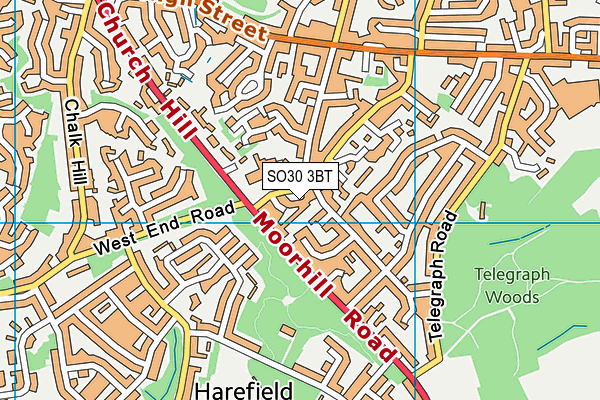 SO30 3BT map - OS VectorMap District (Ordnance Survey)