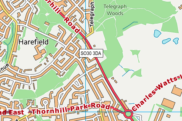 SO30 3DA map - OS VectorMap District (Ordnance Survey)