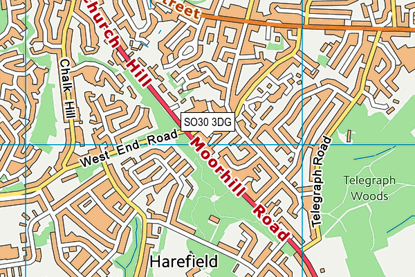 SO30 3DG map - OS VectorMap District (Ordnance Survey)