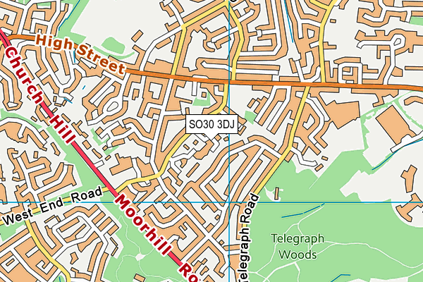 SO30 3DJ map - OS VectorMap District (Ordnance Survey)