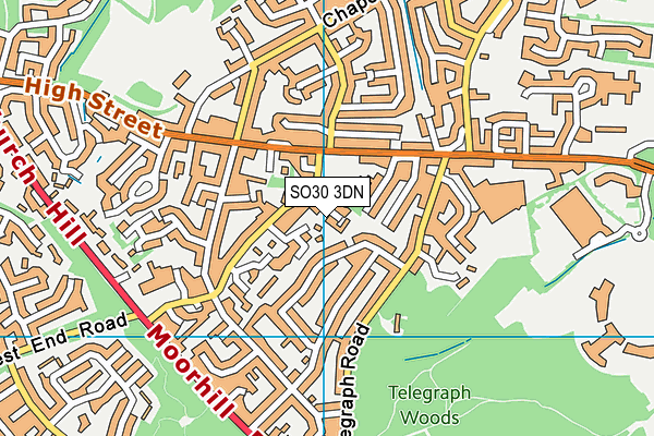 SO30 3DN map - OS VectorMap District (Ordnance Survey)