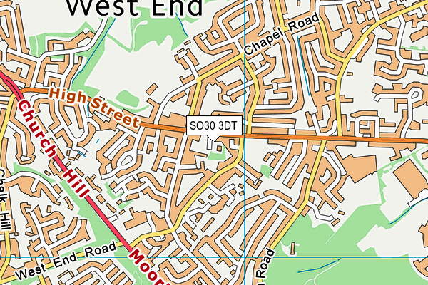 SO30 3DT map - OS VectorMap District (Ordnance Survey)