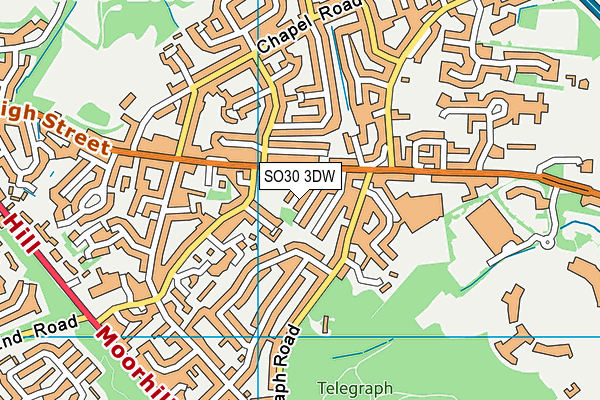 SO30 3DW map - OS VectorMap District (Ordnance Survey)