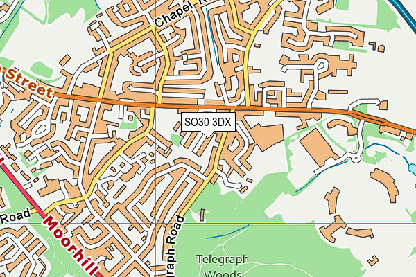 SO30 3DX map - OS VectorMap District (Ordnance Survey)